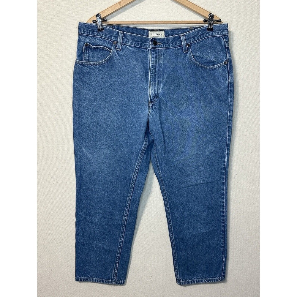 LL Bean Mens 100% Cotton Classic Fit Jeans 40x29‎ Blue Denim Straight Leg 220626